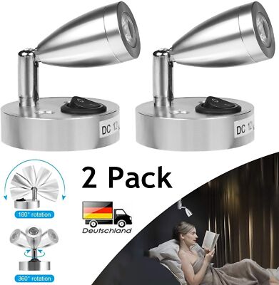 2x 12V LED USB Leselampe Wandleuchte Mit Touch Schalter Wohnmobil Lbxikmuxnokrcg