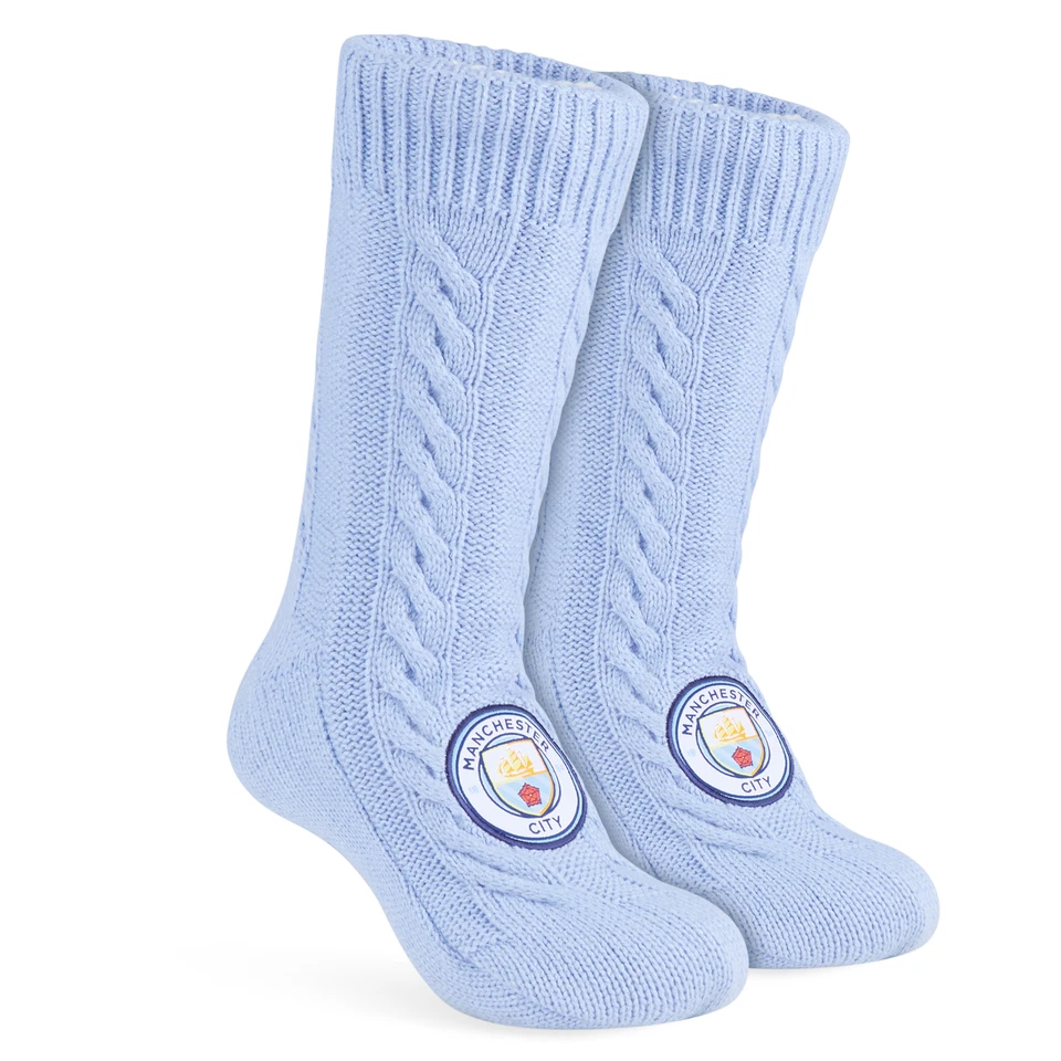 Manchester City Unisex Adults Slipper Socks Footwear Comfort Casual Warm