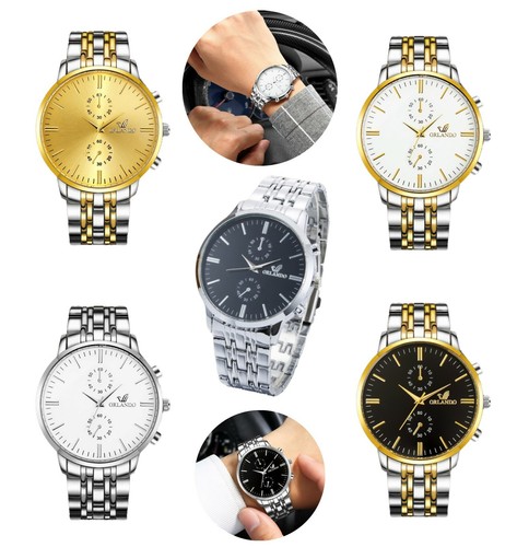 Reloj de pulsera para hombres plata oro moda reloj moda hombres lujo negocios + VIDEO - Imagen 1 de 18