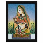 Beautiful Bani Thani Traditional Indian Framed Painting 10.5 x 13.5 inch