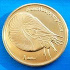 Moorea Island 1 dollar 2018 UNC Chambered Nautilus Shell - Nautilus Pompilius