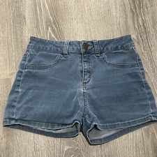 So Junior Shorts Sz 3 Medium Blue Denim Wash Stretch Front Pockets 