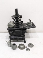 Vintage Salesmans Sample Toy Cast Iron Crescent Miniature Stove Range Dollhouse