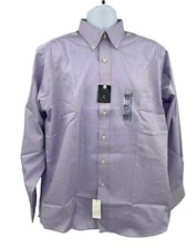 NEW Chaps Chambray Purple Classic Fit Non Iron Mens Dress Shirt Size 17 34/35 