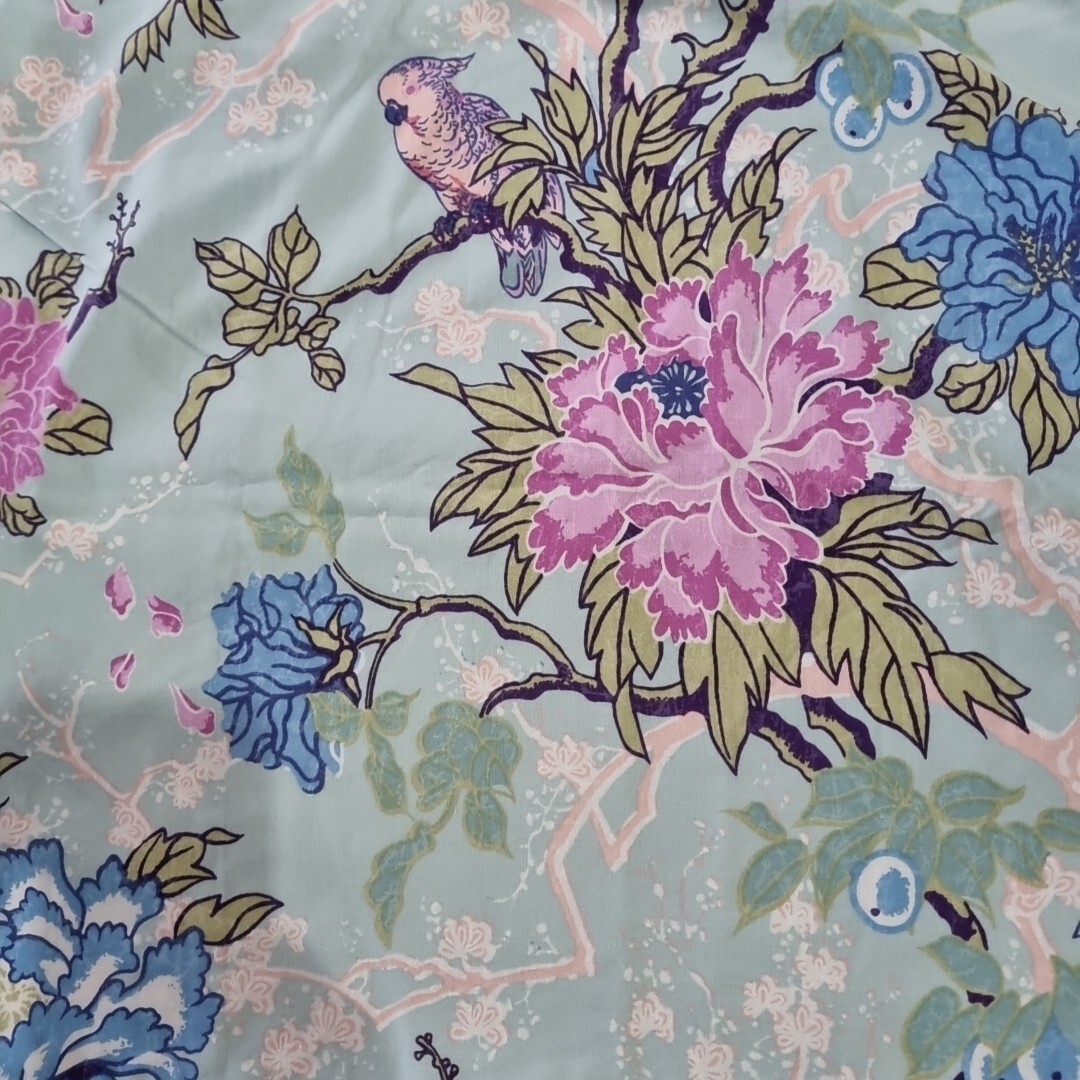 DEBENHAMS Duvet Cover Set Duck Egg Blue/Pink Florals Birds Print King Size eBay