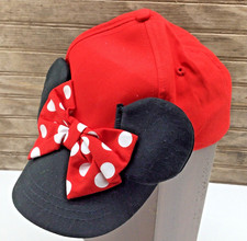 Disney Parks Minnie Mouse Girls Cap Hat with Ears  Bow Youth New WO Tags