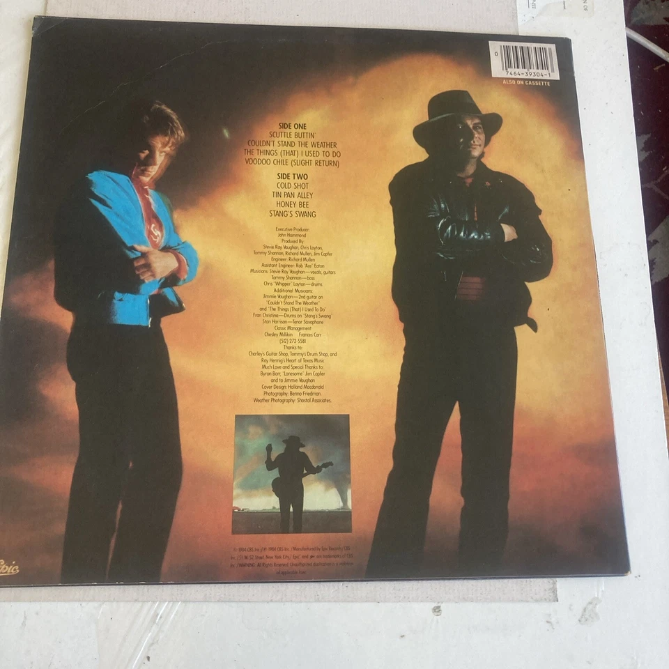 STEVE RAY VAUGHAN & DOUBLE TROUBLE: Couldn't Stand The Weather EPIC 1984 - Image 2 of 4