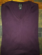 Mens Jos A Bank Signature Collection V-Neck Dark Purple Sweater Size XL
