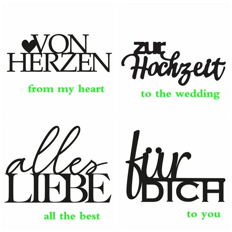 Sentiment Word Metal Cutting Dies DIY Scrapbooking Papierkarten Basteln - Bild 4 von 4