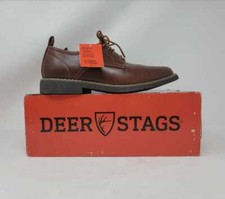 New boys 4 Deer Stags Zander brown oxford dress shoes