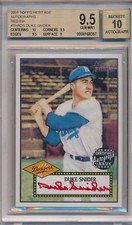 DUKE SNIDER 2001 Topps HERITAGE Real One AUTO /52 RED INK BGS 9.5 AUTO 10 Pop 1