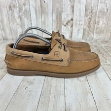 Sperry Top-Sider Mens Boat Shoes Leather Tan Brown Lace Up Casual