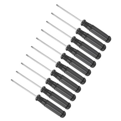 10pcs Small Phillips Screwdriver 2.0mm 92mm Cross Screwdriver Black Handle