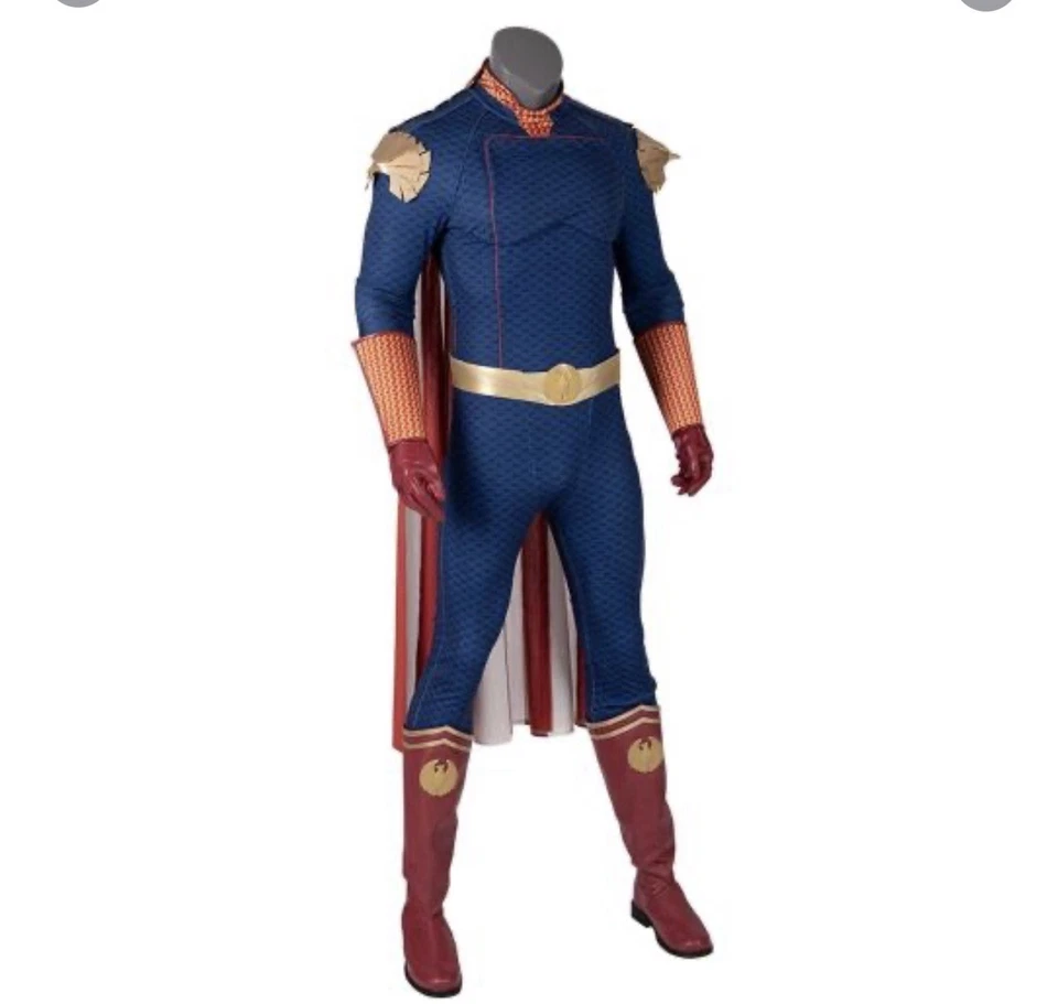 Macacão The Homelander Cosplay Azul Conjunto de Uniforme de Halloween Terno Fantasia de Carnaval - Imagem 3 de 4