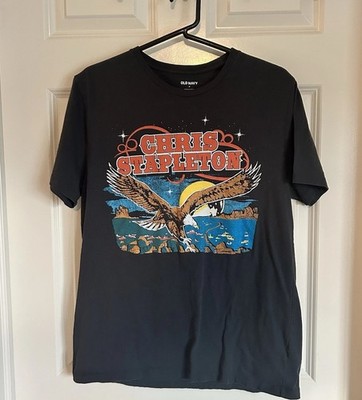 Chris Stapleton Eagle Mens Medium Country Rock Black Cotton Band Tee Old Navy