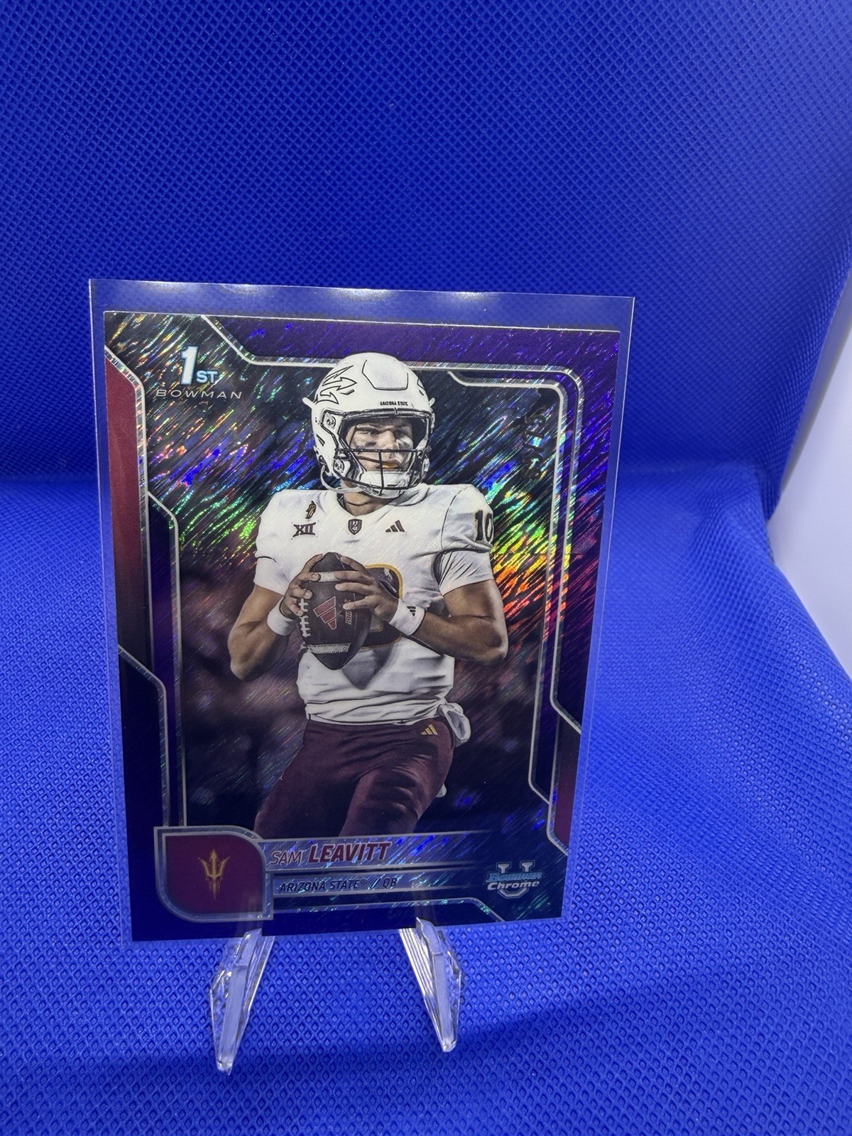 2025 Bowman Chrome U - Sam Leavitt #195 1st Bowman Purple Shimmer Refractor /75