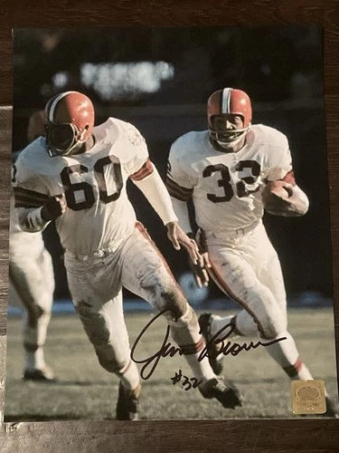 Jim Brown Autographed “Browns” Signed 8x10 Photo .HOF. W/COA