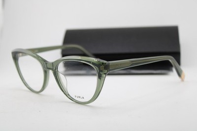 NEW FURLA VFU643V COL.06W5 CLEAR GREEN GOLD AUTHENTIC EYEGLASSES 51-18
