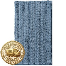 Clara Clark Chenille Bathroom Rug 44 x 26 Blue Heaven