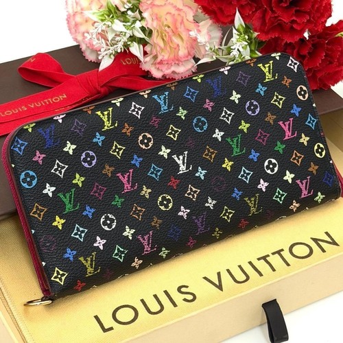 Louis Vuitton M93754 Multicolour Ansoit Long Wallet Monogram Authentic Black