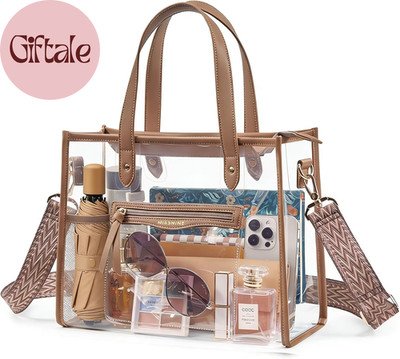 Clear Bag for Stadium Events, 12X6X12 Approved Clear Tote Bag for Women