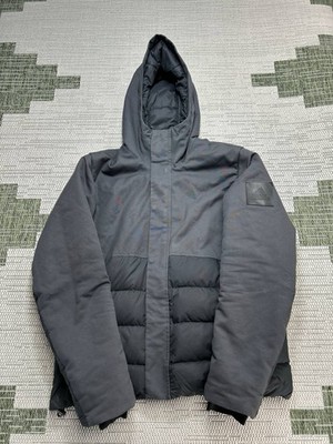 Adidas Jacket Mens Large Black Down Insulated Full Zip Puffer *