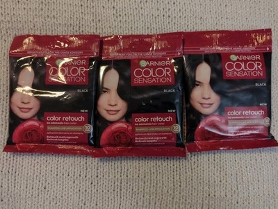 3 x Garnier Color Sensation Color Retouch Black Ammonia Free Hair Dye 
