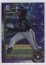 2022 Bowman Chrome Prospects Mega Box Purple Mojo Refractor Hendry Mendez 0tk7