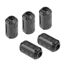 9mm Ferrite Cores Ring Clip-On RFI EMI Noise Filter Cable Clip Black 5pcs