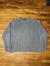 Woolrich Mens Large Gray Ribbed Knit Sweater Crewneck Outdoors Classic Casual L