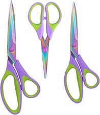 Craft Scissors 3 Pack All Purpose 5, 8, 10 inch Scissor Set with Sharp Blades, C
