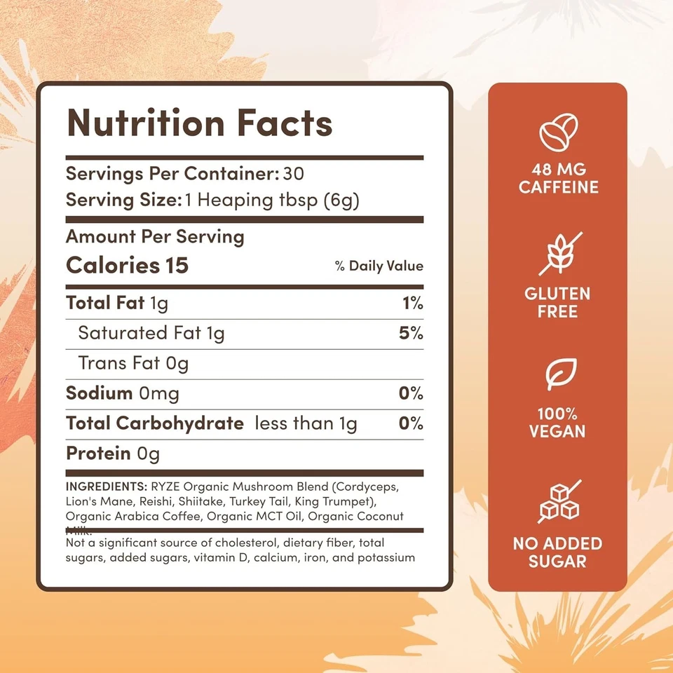 New RYZE Mushroom Coffee Organic Instant Coffee 30 SERVINGS FREE SHIPPING - Image 2 of 4