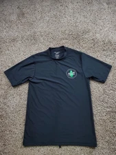 Billabong Rash Guard Shirt Mens Small Black Loose Fit Surf Aloha Hawaii UV Swim