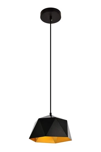 Living District Arden 1-Light Transitional Metal Pendant in Black and Gold - Picture 6 of 6