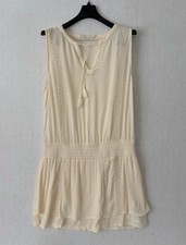 Women s Tank Top by Prana Size M Embroidered Accents V-Neck with Tie closure