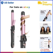 Rotating Curling Iron Ceramic 1 Inch Automatic Curl Wand Effortless Curls