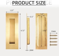 4.72Inch Recessed Finger Flush Pulls Handles for Pocket and Sliding Doors,Closet
