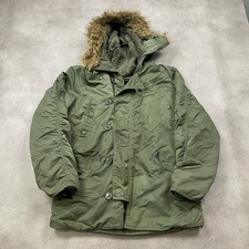 Alpha Industries N3B Flying Mans Jacket Mens Large Military Vintage Coat, Green