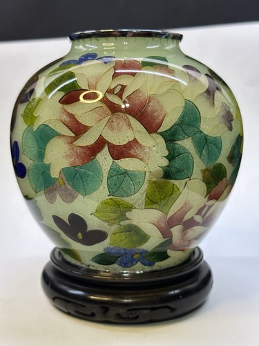 Japanese Plique-à-jour Cloisonne vase Millefleur Perfect - Picture 5 of 24