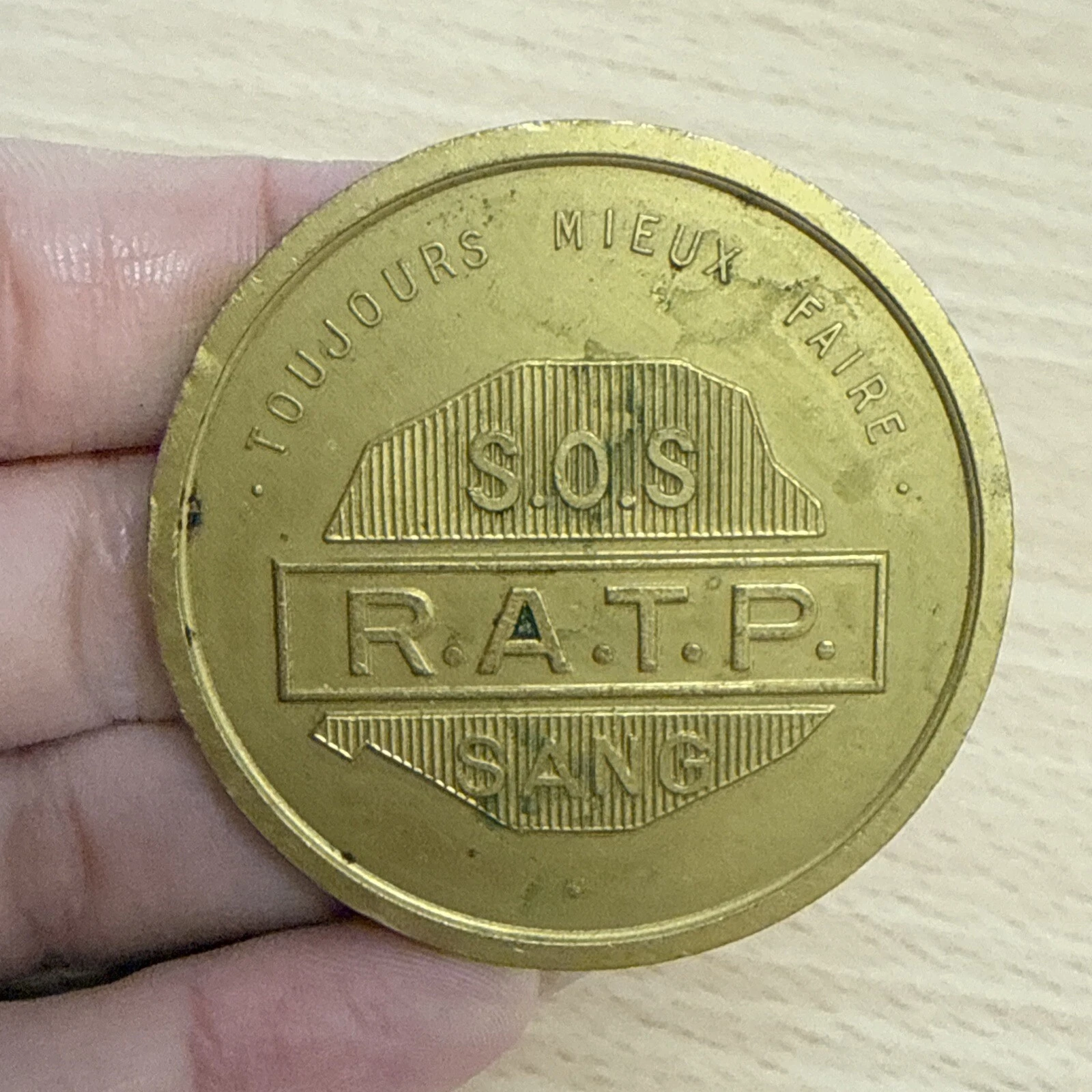 Médaille Toujours Mieux Faire SOS RATP Sang En Bronze 1971