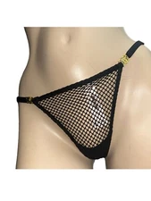 Victoria's Secret  Thong Panty  Mesh   Size  Small  Black Nwt