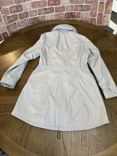 Authentic Guess Hooded Trench Zip Up Lined Coat Large - Picture 13 of 20
