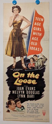ON THE LOOSE - Wonderful 1951 bad girl delinquent daughter insert! Teen smoking!