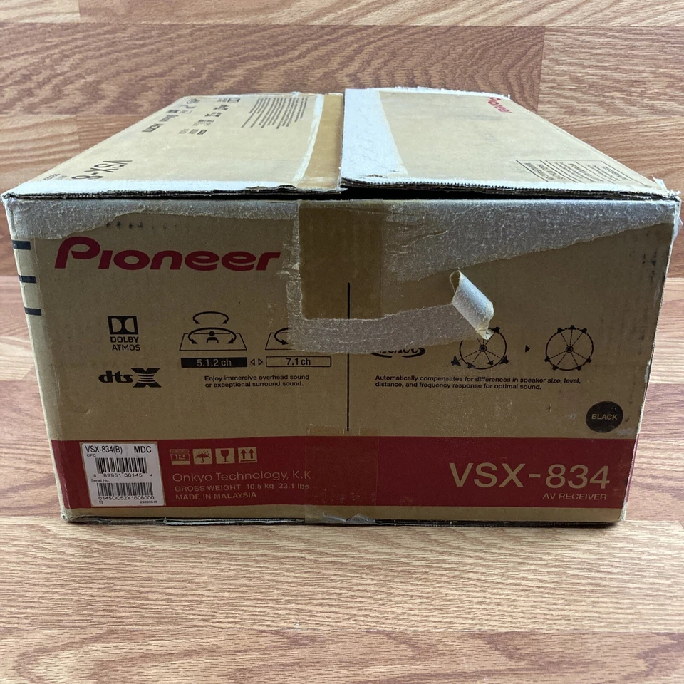 Pioneer VSX-834 AV Receiver 7.2 Channel with Box FOR PARTS NOT WORKING - Image 3 of 4
