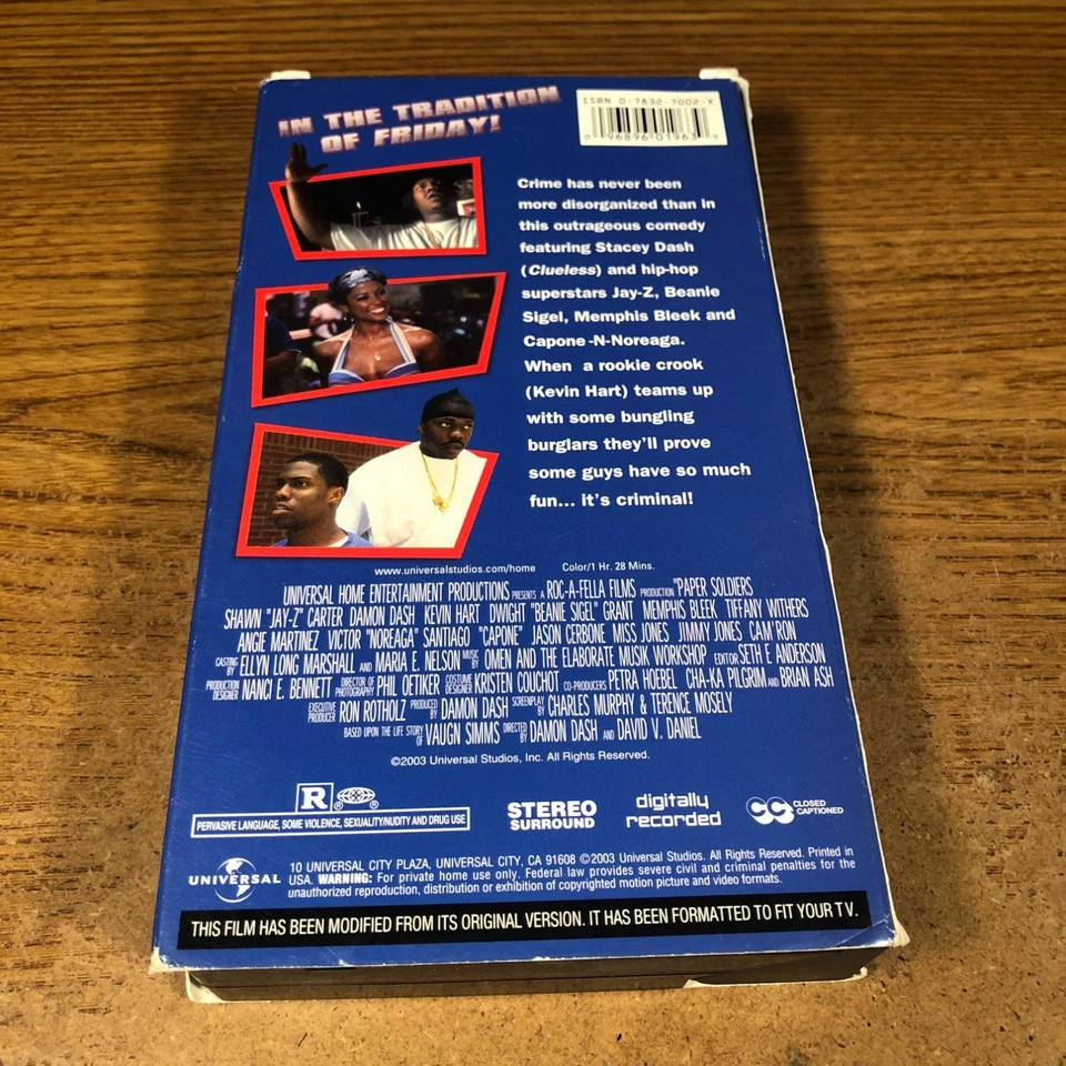 Paper Soldiers VHS VCR Video Tape Used Kevin Hart Jay-Z RARE Foto 2 de 4