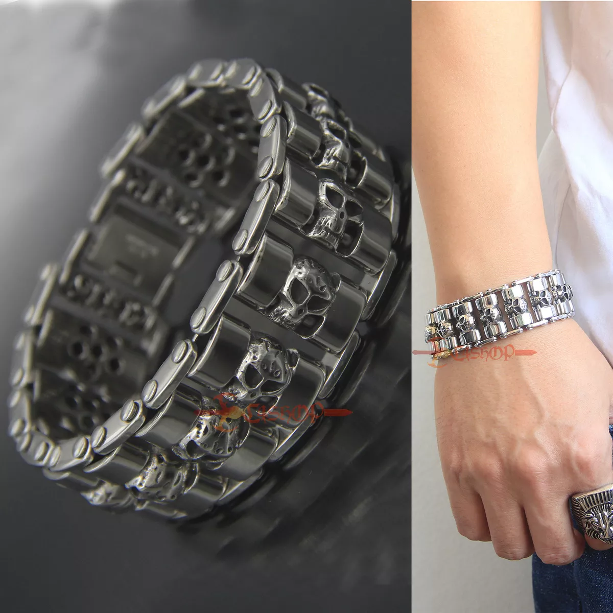 Mens silver shop watch band