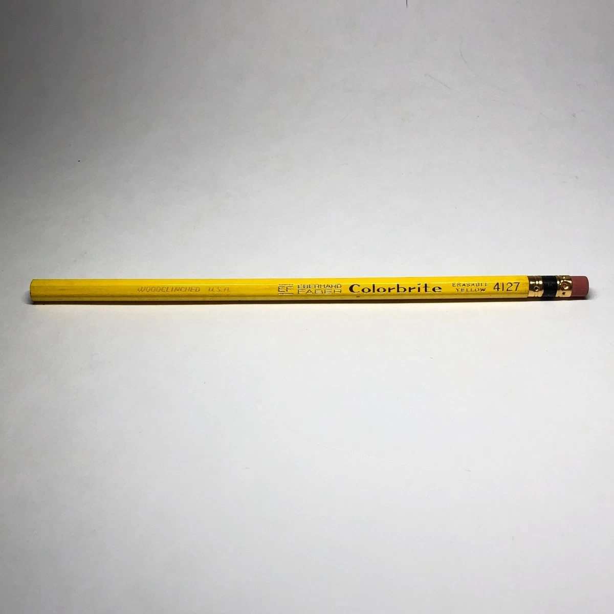 Vintage Eberhard Faber Colorbrite Yellow Pencil 4127 Advertising