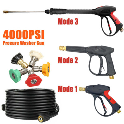 High Pressure 4000 PSI Power Washer Spray Gun Kit With Wand, Nozzle Tips & Hose