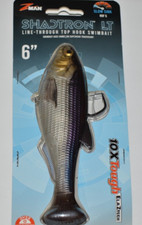 z-man zman shadtron 6" line-thru top hook swimbait slow sink gizzard shad