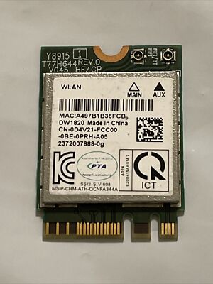DELL DW1820 WLAN WiFi Wireless 802.11ac NGFF Network Module card
